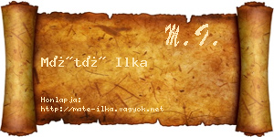 Máté Ilka névjegykártya